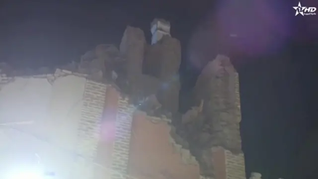 A damaged building