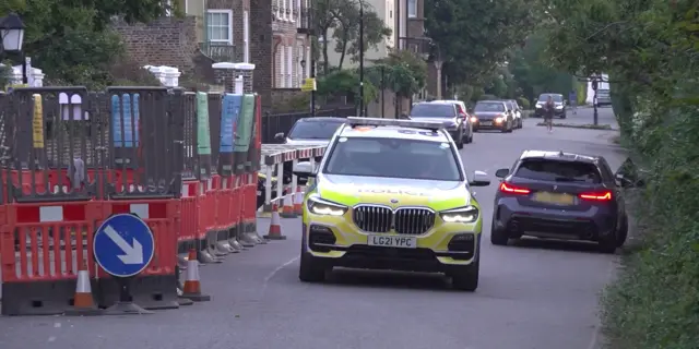 Police car in the Chiswick area in west London