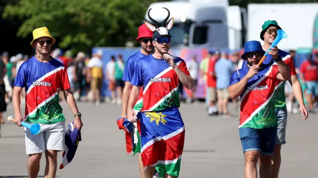 Namibia fans arrives at the stadium