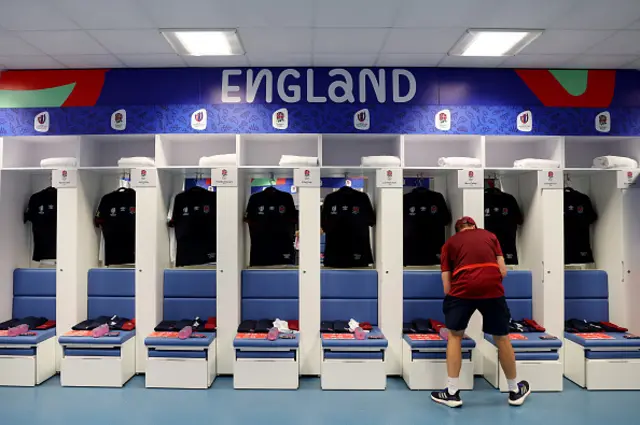 England's kitman sets out their changing room