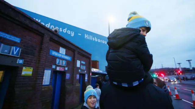 Sheffield Wednesday fans arrive at Hillsborough