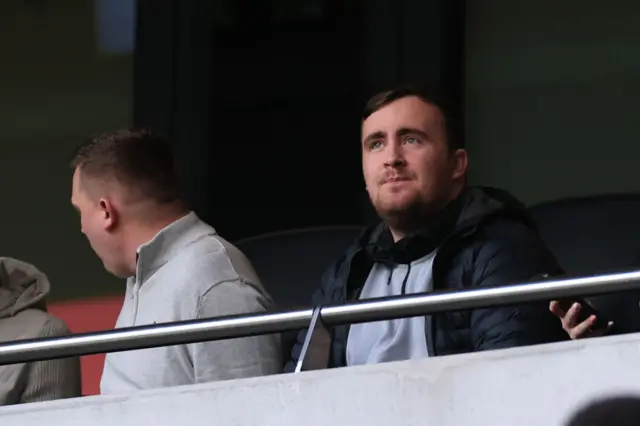 Luke Littler watches Tottenham v Bournemouth