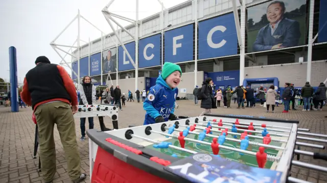 Leicester City fan outside ground