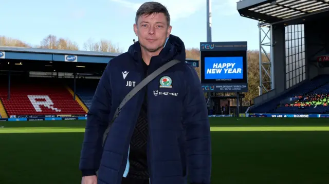 Jon Dahl Tomasson arrives at Ewood Park