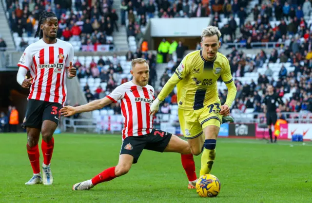 Liam Millar in action for Preston