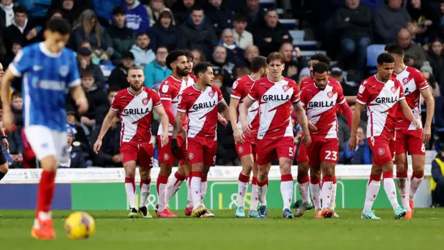 Stevenage celebrate scoring