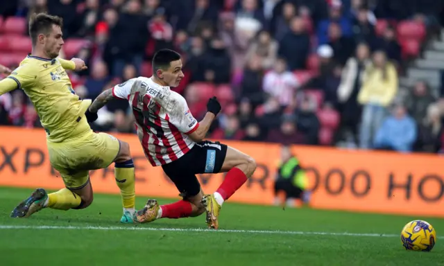 Sunderland's Nazariy Rusyn scores his side's second goal of the game