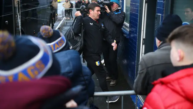 Nigel Clough arrives at Stockport