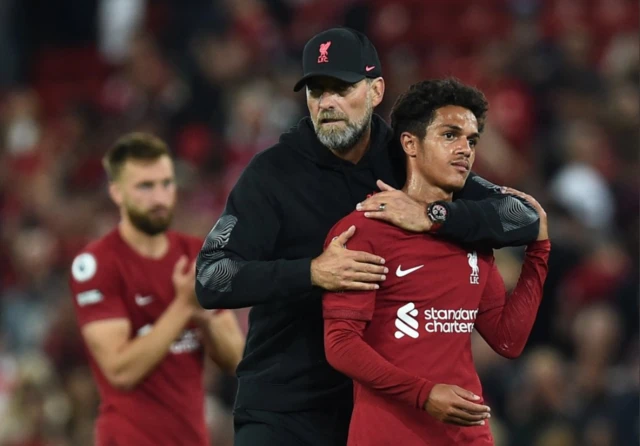 Fabio Carvalho with Jurgen Klopp