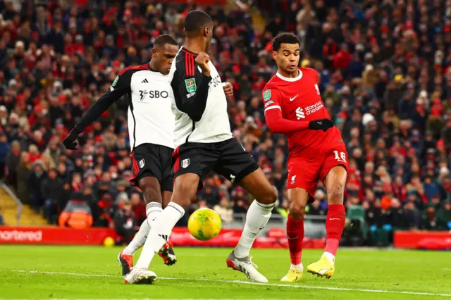 Cody Gakpo scores for Liverpool