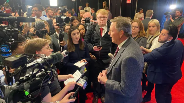 The spin room at Iowa