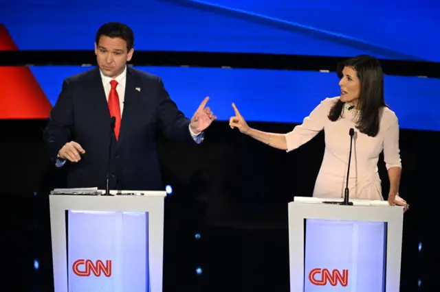 Ron DeSantis (left) and Nikki Haley