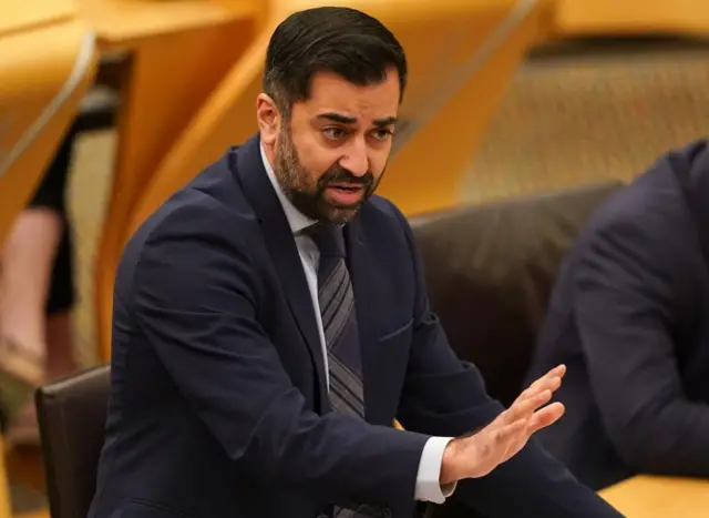 Humza Yousaf at First Minister's Questions in Edinburgh on Thursday