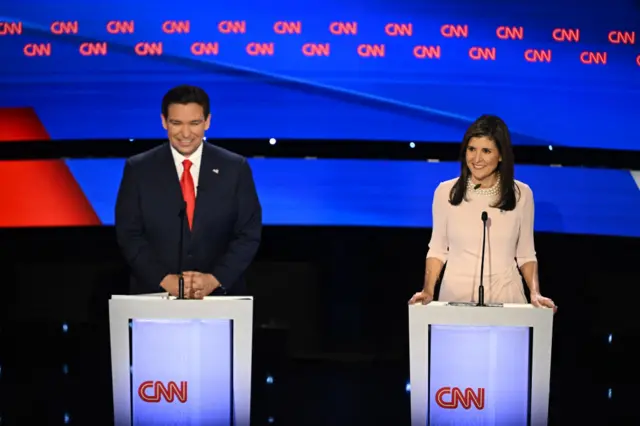 Ron DeSantis (left) and Nikki Haley