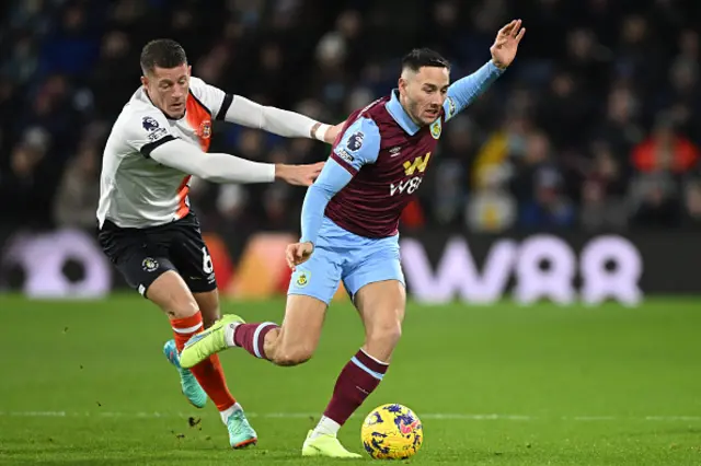 Ross Barkley and Josh Brownhill battle for possession