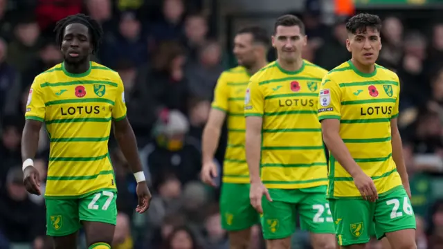 Norwich players dejected