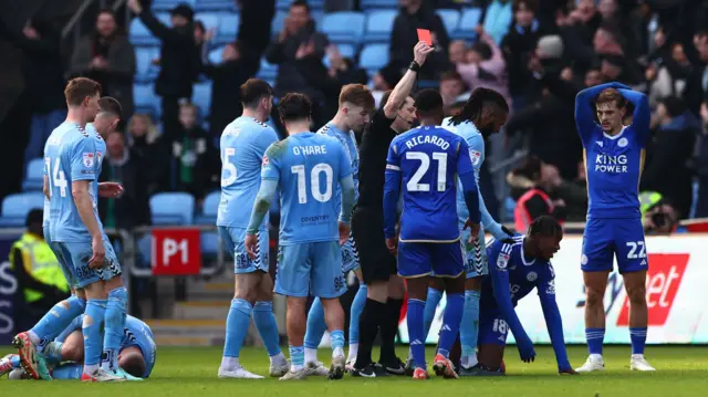 Coventry's Abdul Fatawu is sent off