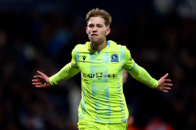 Jake Garrett celebrates scoring for Blackburn