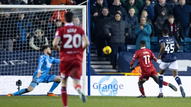 Isaiah Jones scores for Middlesbrough at Millwall