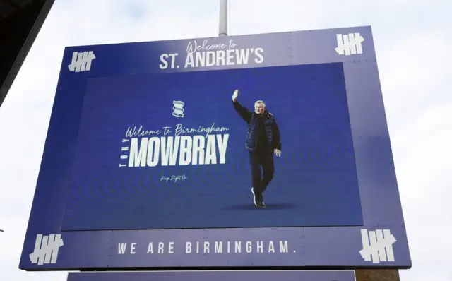 Big screen at St Andrew's welcomes Tony Mowbray to Birmingham City