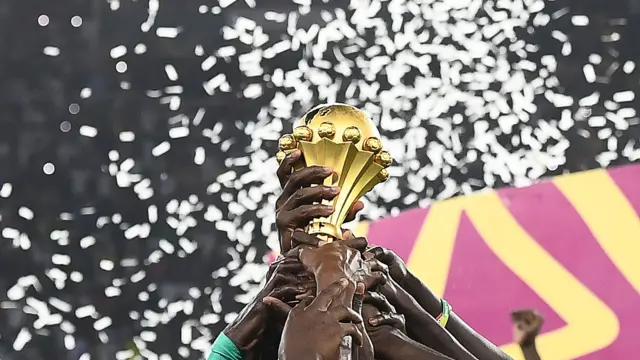 A photo of the Afcon trophy