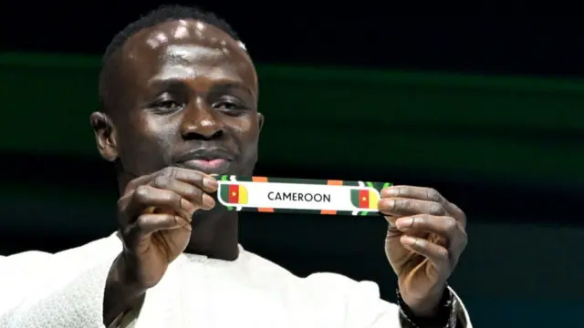 A photo of Sadio Mane at the Afcon 2023 draw