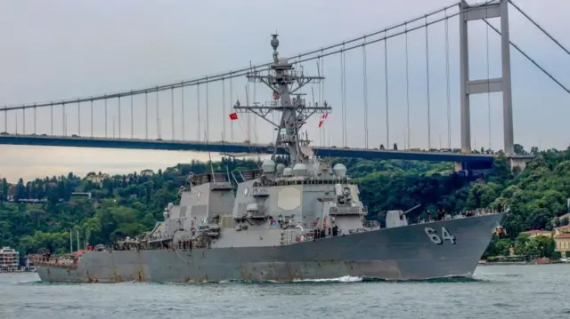 A file photo of the USS Carney, taken in Istanbul in 2019