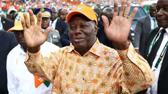 Ivory Coast president Alassane Ouattara arriving at Afcon 2023