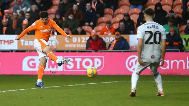 Albie Morgan scores for Blackpool