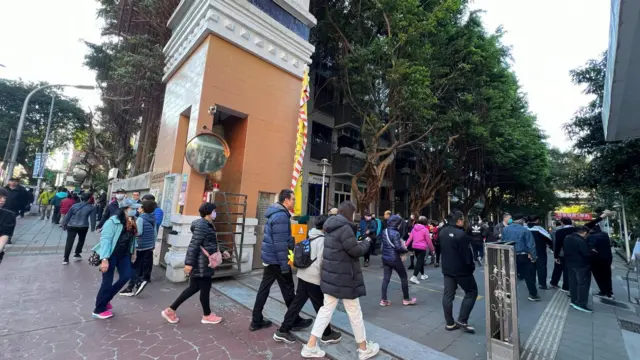 Scenes from an elementary school in Yonghe district where Tsai Ing-wen due to appear shortly