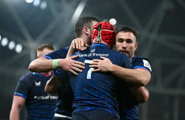 Leinster celebrate try