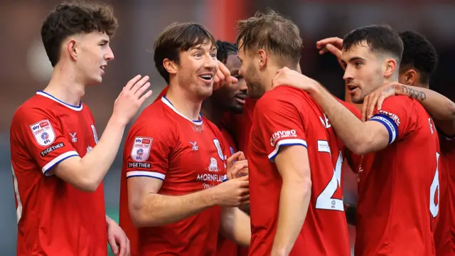 Crewe celebrate a goal