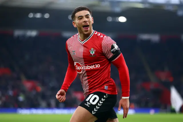 Southampton's Che Adams celebrates scoring against Sheffield Wednesday