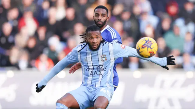 Kasey Palmer in action for Coventry City against Leicester