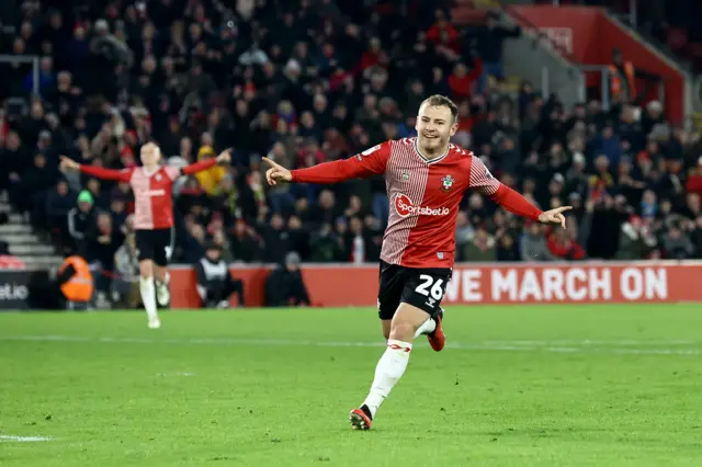 Ryan Fraser celebrates scoring for Southampton