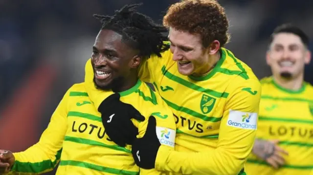 Norwich City celebrate against Hull City