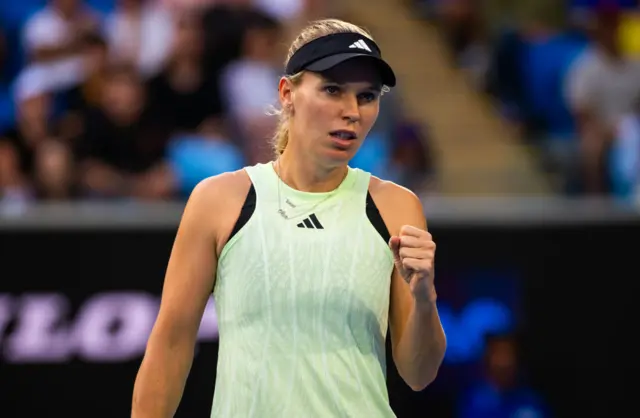 Caroline Wozniacki playing at Australian Open