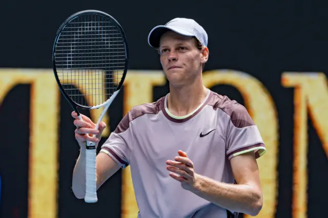 Jannik Sinner playing at Australian Open