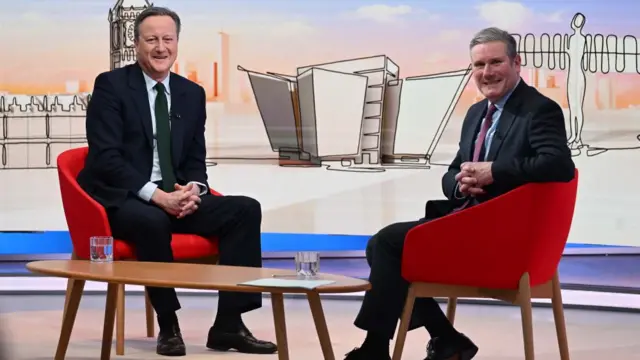 David Cameron and Keir Starmer in the studio for Sunday with Laura Kuenssberh