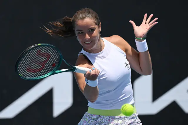 Jodie Burrage playing at Australian Open