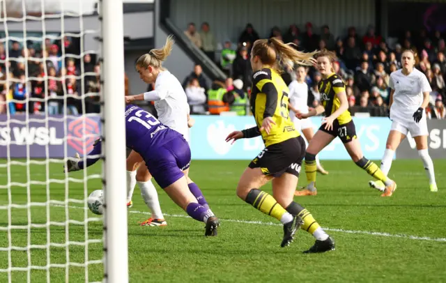 Alessia Russo scores for Arsenal against Watford in the FA Cup fourth round