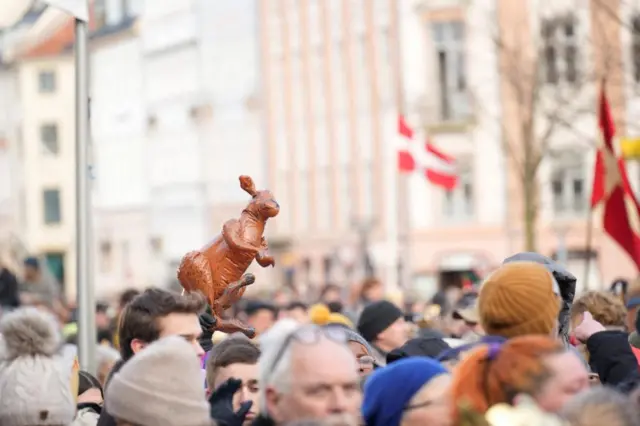 A kangaroo being waved - presumably - in honour of the new Queen Consort, Mary, who is from Australia