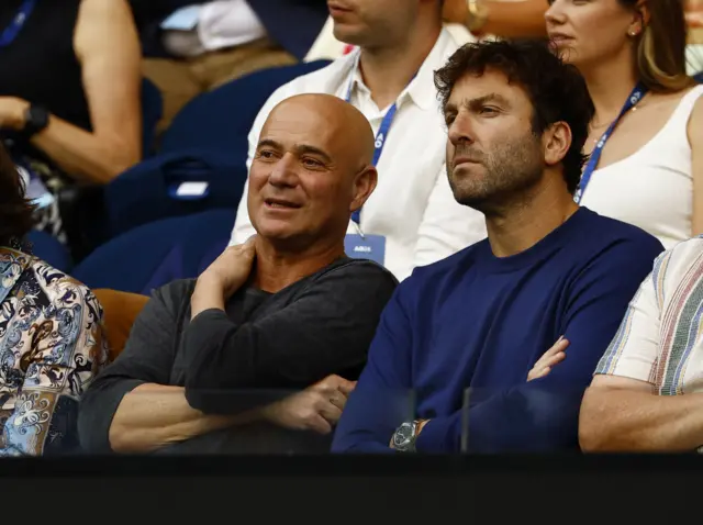 Andre Agassi in the crowd