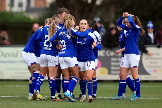 Ipswich celebrate going in front against Ipswich