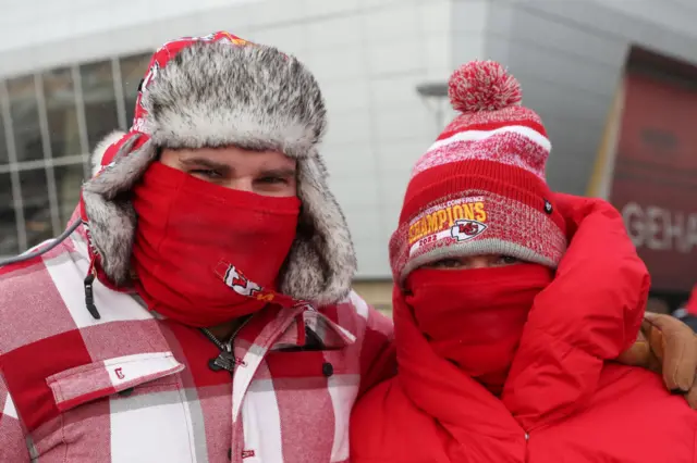 Chiefs fans wrapped up warm