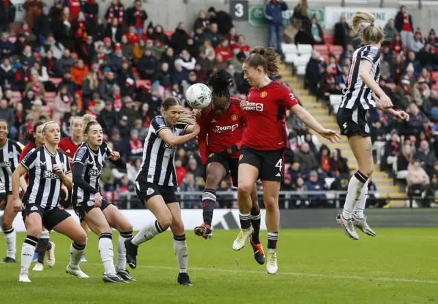 Melvine Malard scores Man Utd's fifth goal against Newcastle in the Women's FA Cup