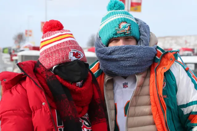 Chiefs fans wrapped up warm