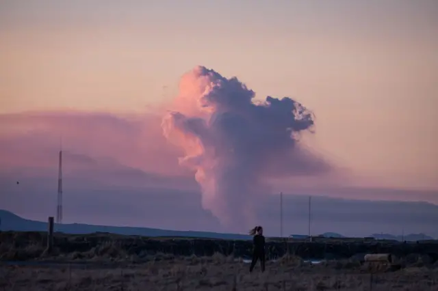 A view of the smoke from the eruption