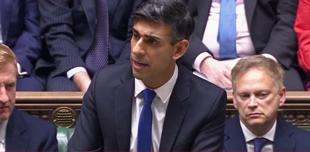 Rishi Sunak addresses the House of Commons