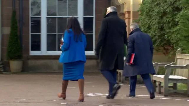 Jeffrey Donaldson, Gavin Robinson and Emma Little-Pengelly